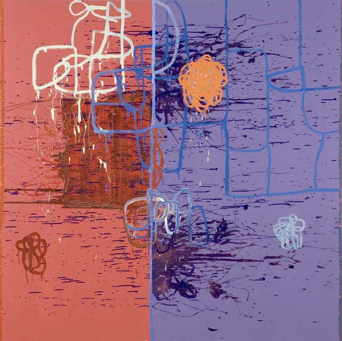 Halo 6, 2008, oil on canvas with crystallina powder, 72x72in